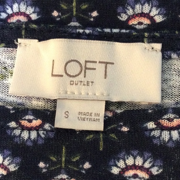 LOFT Outlet Crop Floral Ruffle Sleeve Tee Sz S - Picture 6 of 9